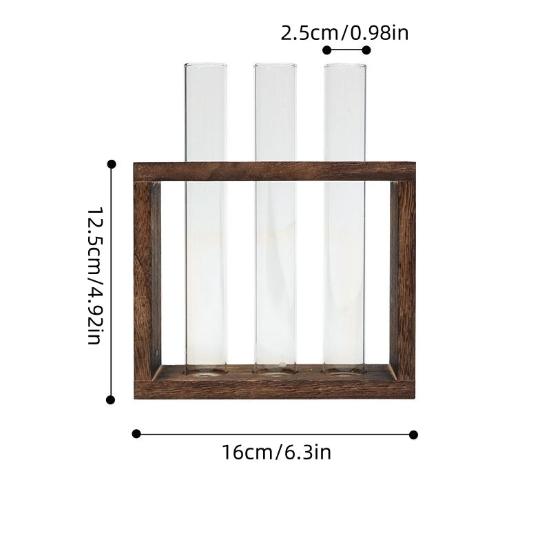 Hydroponic Test Tube Vase Set - Glass Planter for Fresh Flowers, Modern Home Decor Display