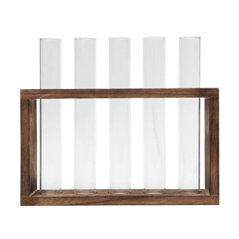 Hydroponic Test Tube Vase Set - Glass Planter for Fresh Flowers, Modern Home Decor Display