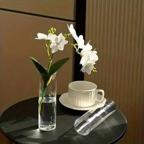 10/15/12 Plastic Cylindrical Vases, High Transparency Vase Set, Suitable for Simple Desktop Flower Arrangement Decoration