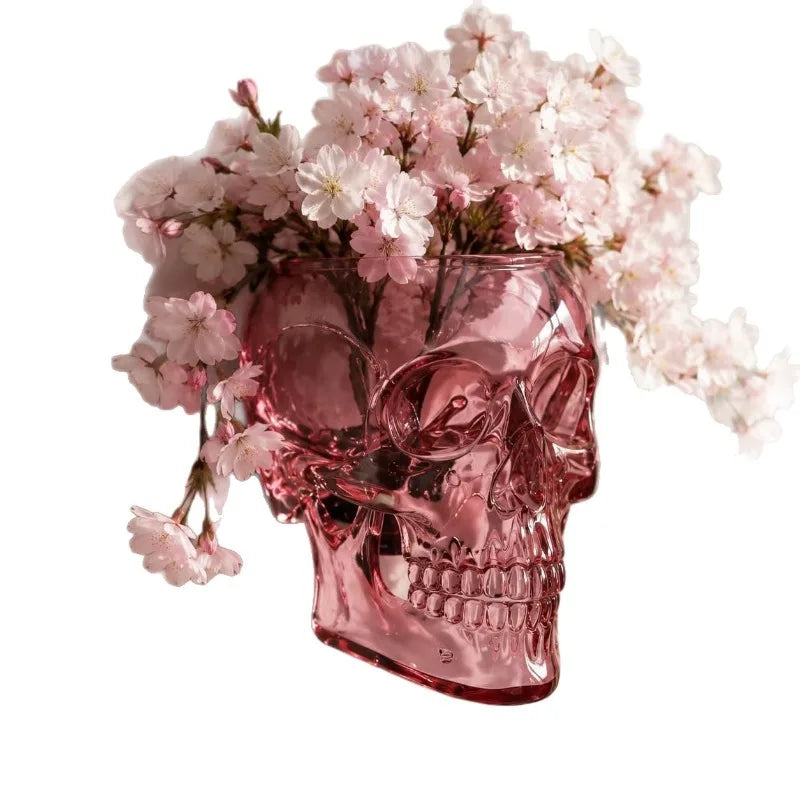 New Gothic Skull Wall Vase Wall Mounted Flower Pot Halloween Spooky Home Wall Decor Ornament