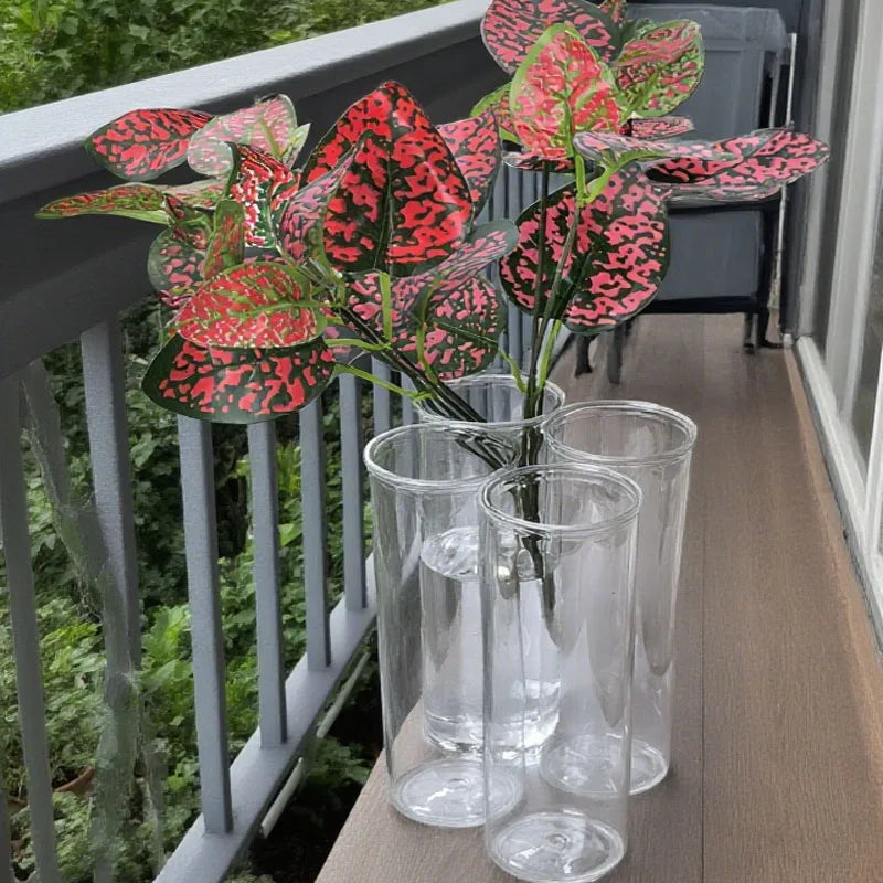 10/15/12 Plastic Cylindrical Vases, High Transparency Vase Set, Suitable for Simple Desktop Flower Arrangement Decoration