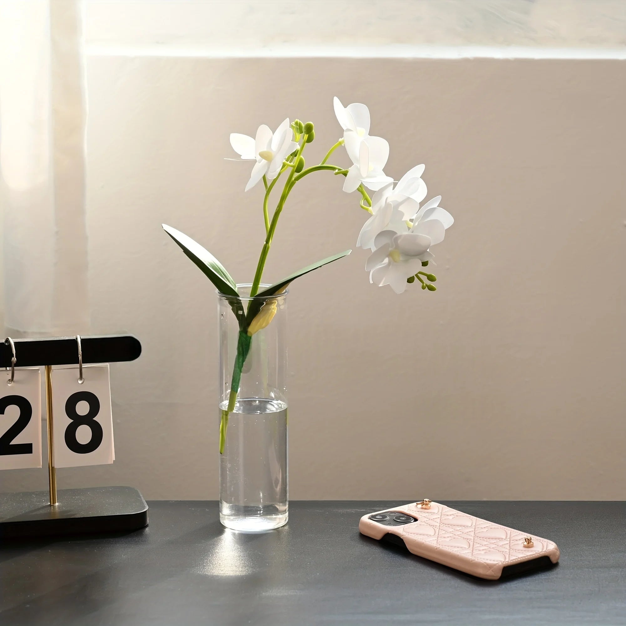 10/15/12 Plastic Cylindrical Vases, High Transparency Vase Set, Suitable for Simple Desktop Flower Arrangement Decoration